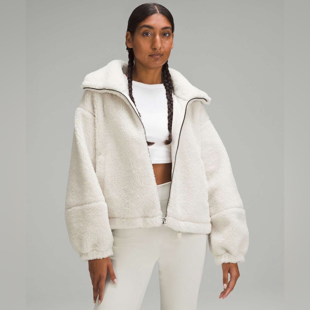 Lululemon Cinchable Fleece Zip-Up Bone